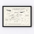 Vintage Map of the 72nd Troop Carrier Squadron Over Europe During WWII Map 1972