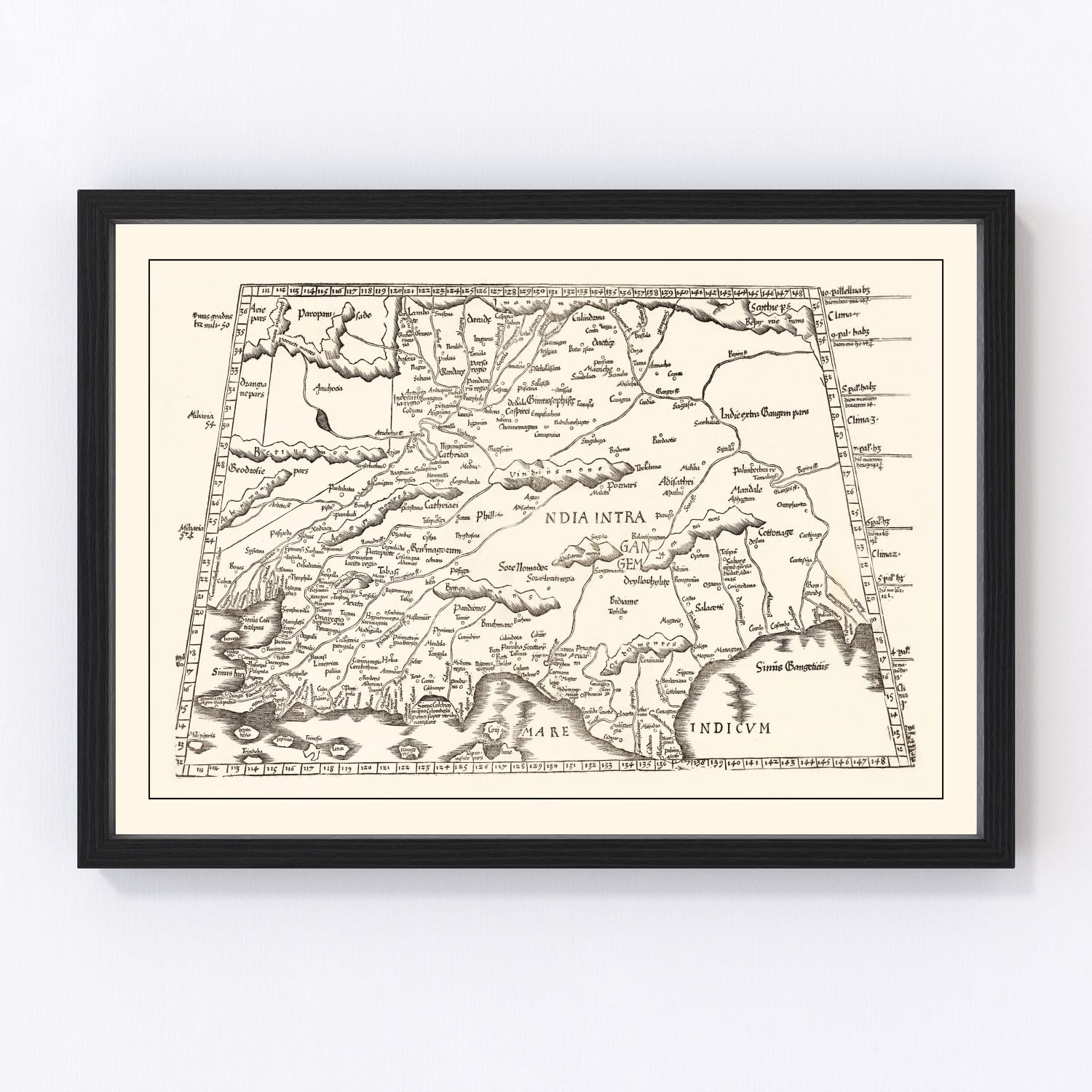 Vintage Ptolemaic India Map 1522