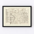 Vintage Map of France 1550