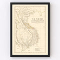 Vintage Map of Vietnam 1838