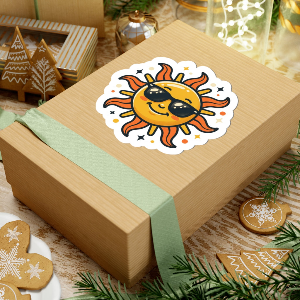 Cool Sunglasses Sun Sticker — Cute Smiling Sun Vinyl Sticker