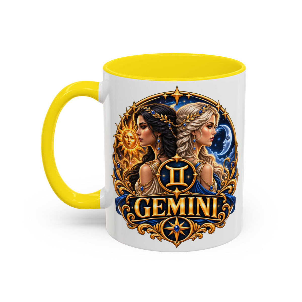 Gemini Zodiac Coffee Mug — Gemini Sign Astrology Accent Mug (11/15oz)