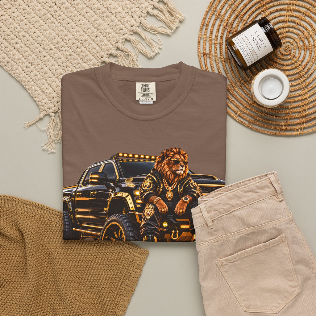 Lion Truck Graphic T-Shirt — Bold Off‑Road Crew Tee