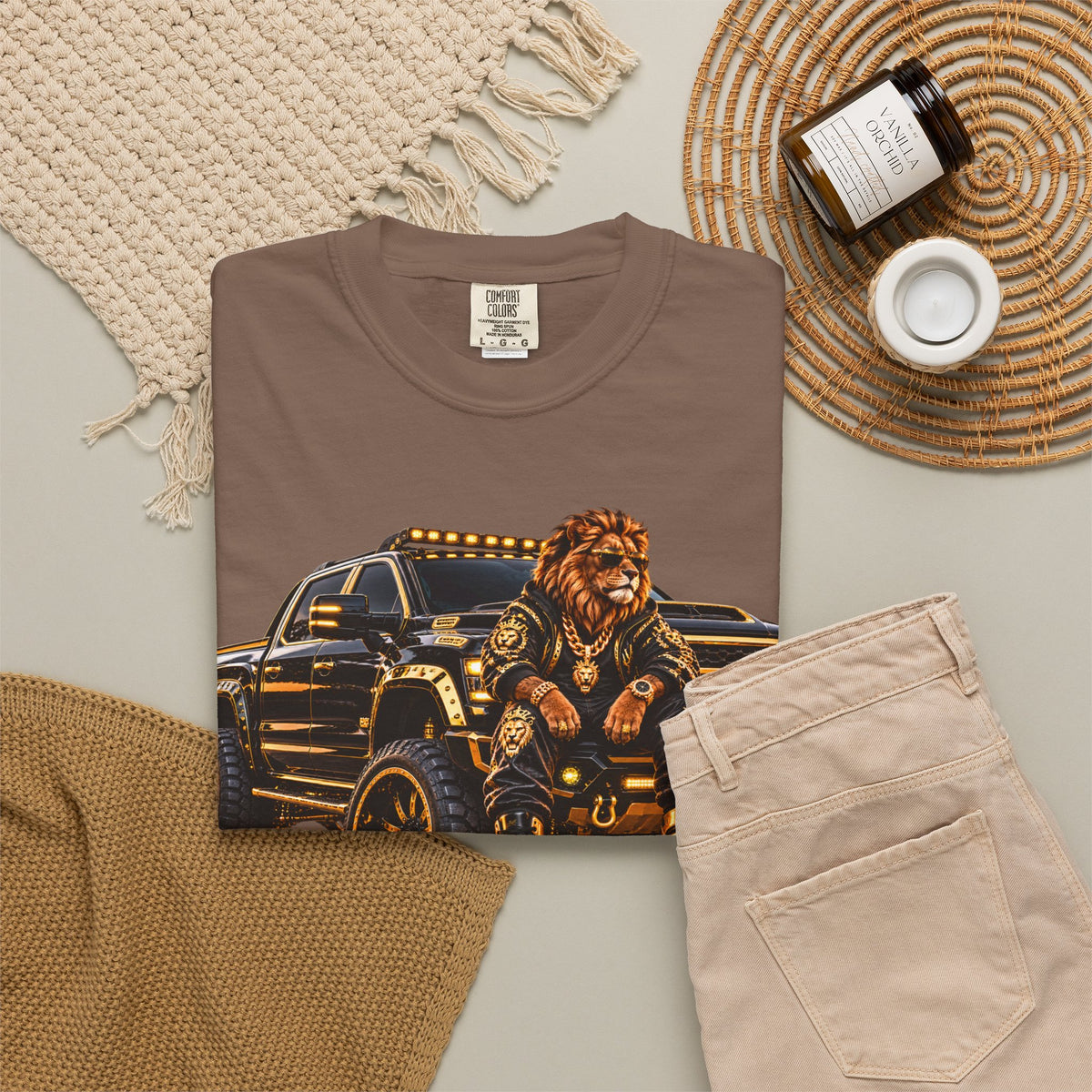 Lion Truck Graphic T-Shirt — Bold Off‑Road Crew Tee