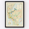 Vintage Railroad Map of New York 1964