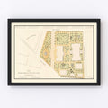 Vintage City Hall Park Map New York City 1871