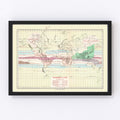 Vintage Climate Map of the World 1874
