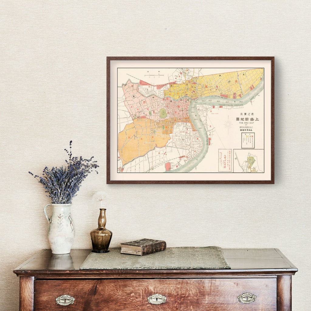 Vintage Map of Shanghai, China 1917