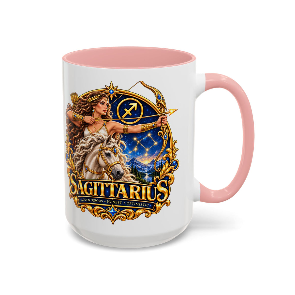 Sagittarius Accent Coffee Mug — Zodiac Archer Design (11/15oz)