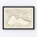 Vintage Black Sea Map 1847