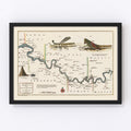 Vintage Middle Gambia River Map 1752