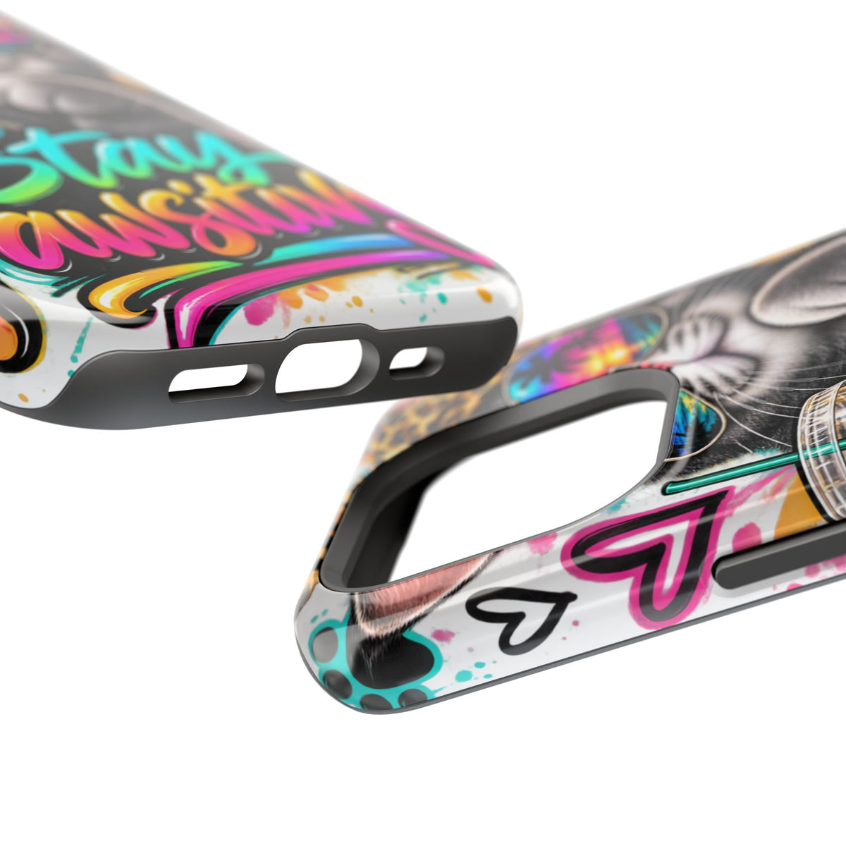 Phone Case — "Stay Pawsitive" Cat Impact-Resistant Case