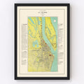 Vintage Map of Phnom Penh, Cambodia 1960