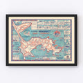 Vintage Nahant Massachusetts Map 1976