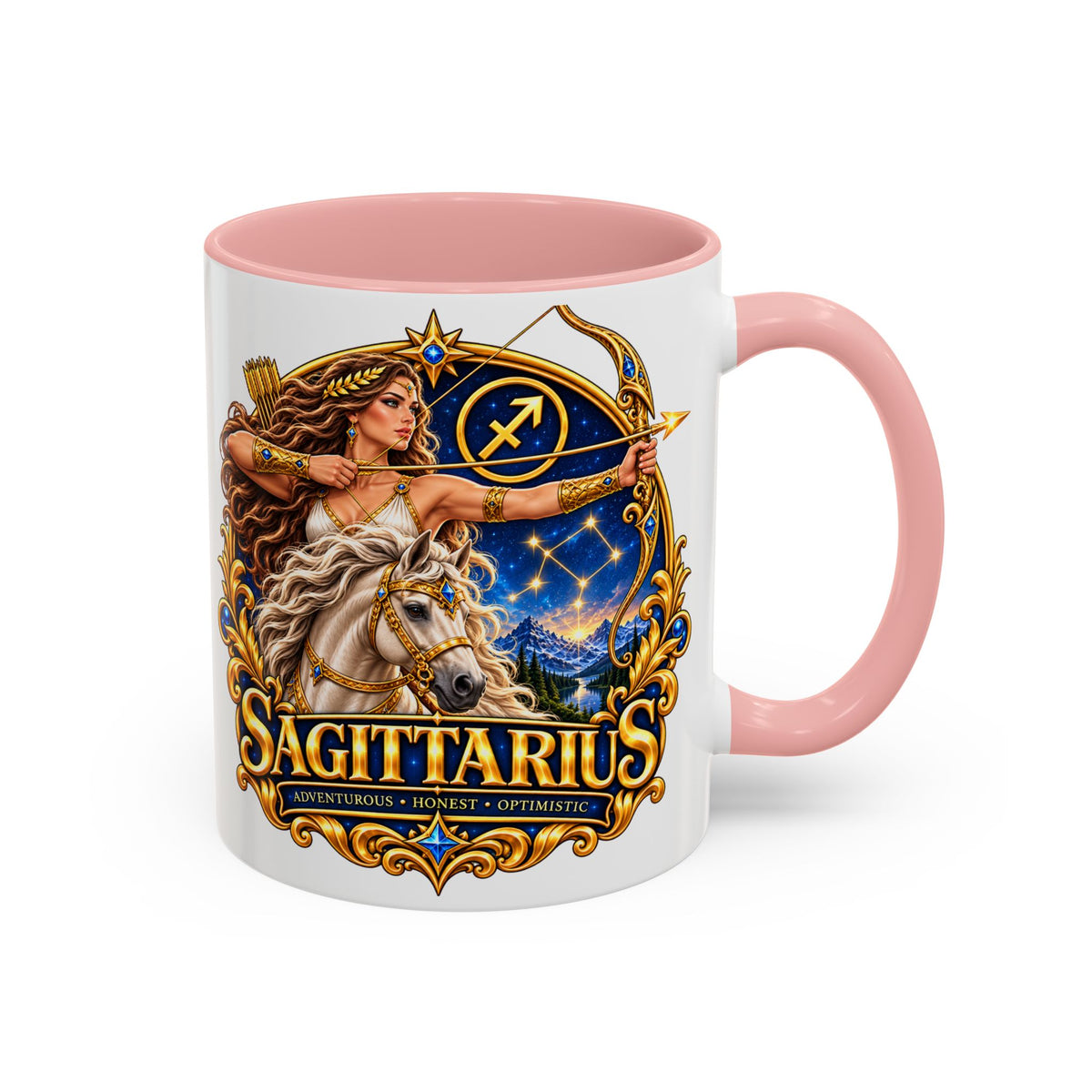 Sagittarius Accent Coffee Mug — Zodiac Archer Design (11/15oz)