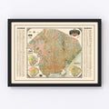 Vintage Map of Buenos Aires, Brazil 1915