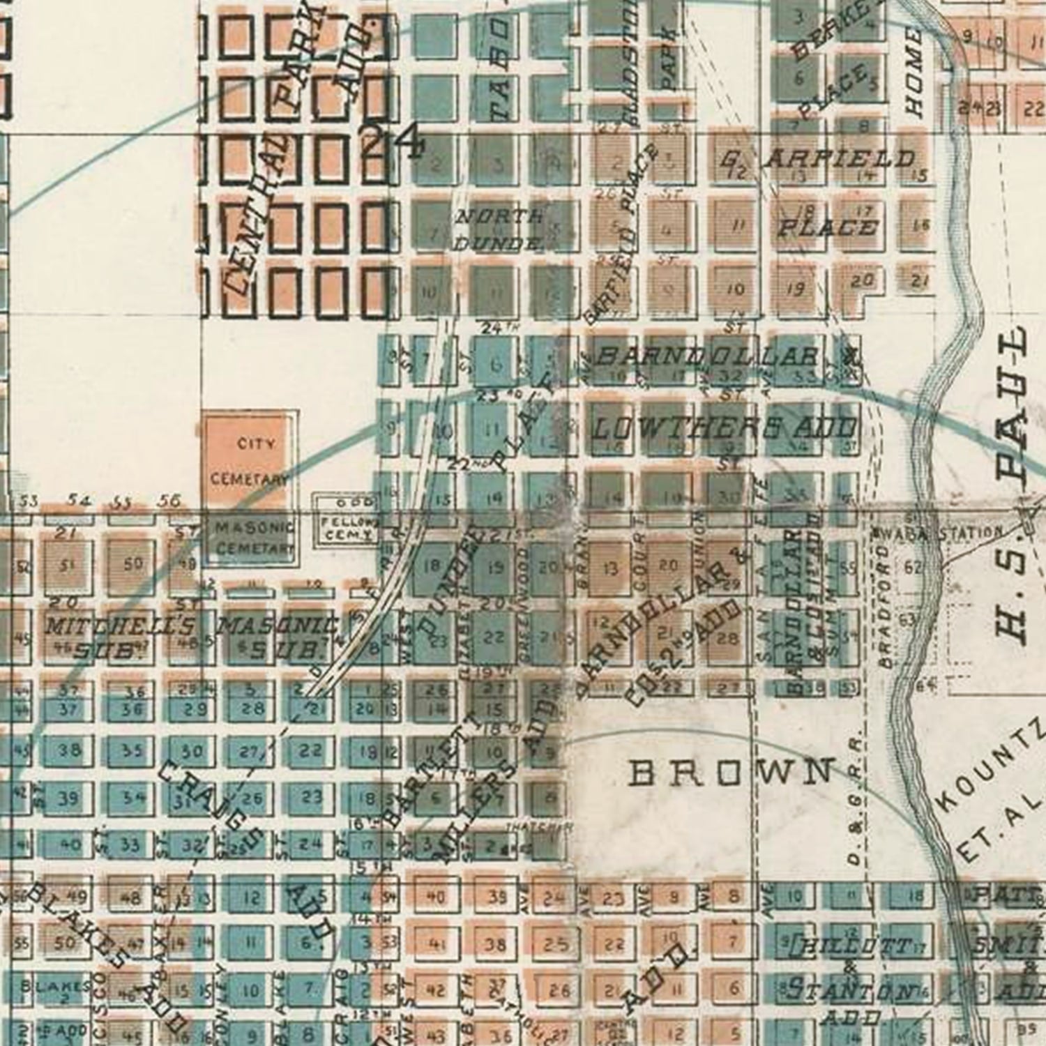 Vintage Map of Pueblo, Colorado 1888