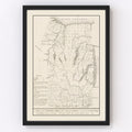 Vintage Finger Lakes Region Map 1849