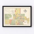 Vintage Map of Fargo, North Dakota 1915