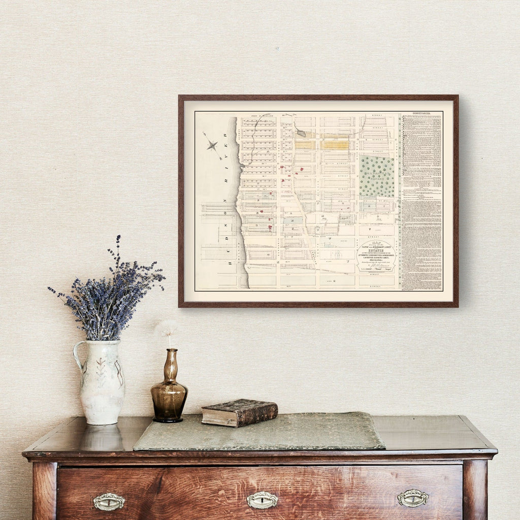 Vintage Upper West Side Manhattan Map 1874