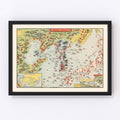Vintage Map of Korea 1904