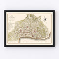 Vintage Map of Asuncion, Paraguay 1809