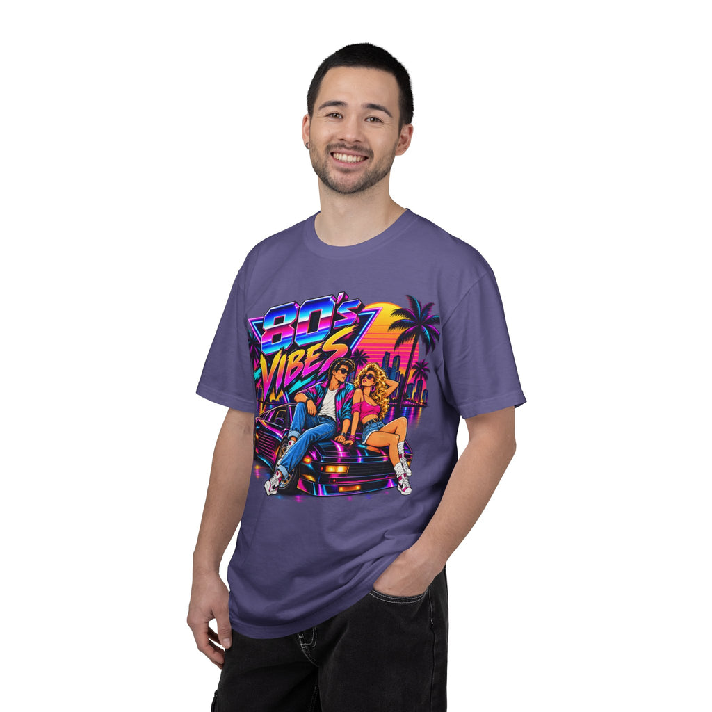 80s Vibes retro car scene T-shirt | neon palm sunset