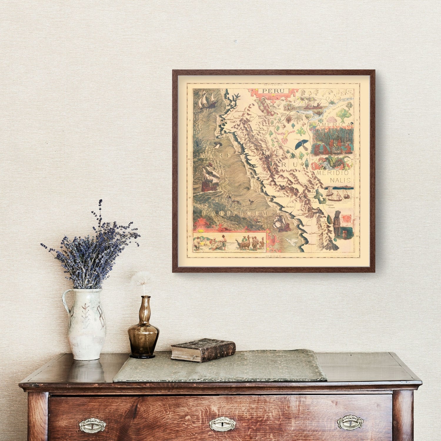 Vintage Pictorial Map of Peru 1597