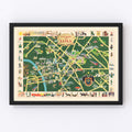 Vintage Map of Lima, Peru 1954