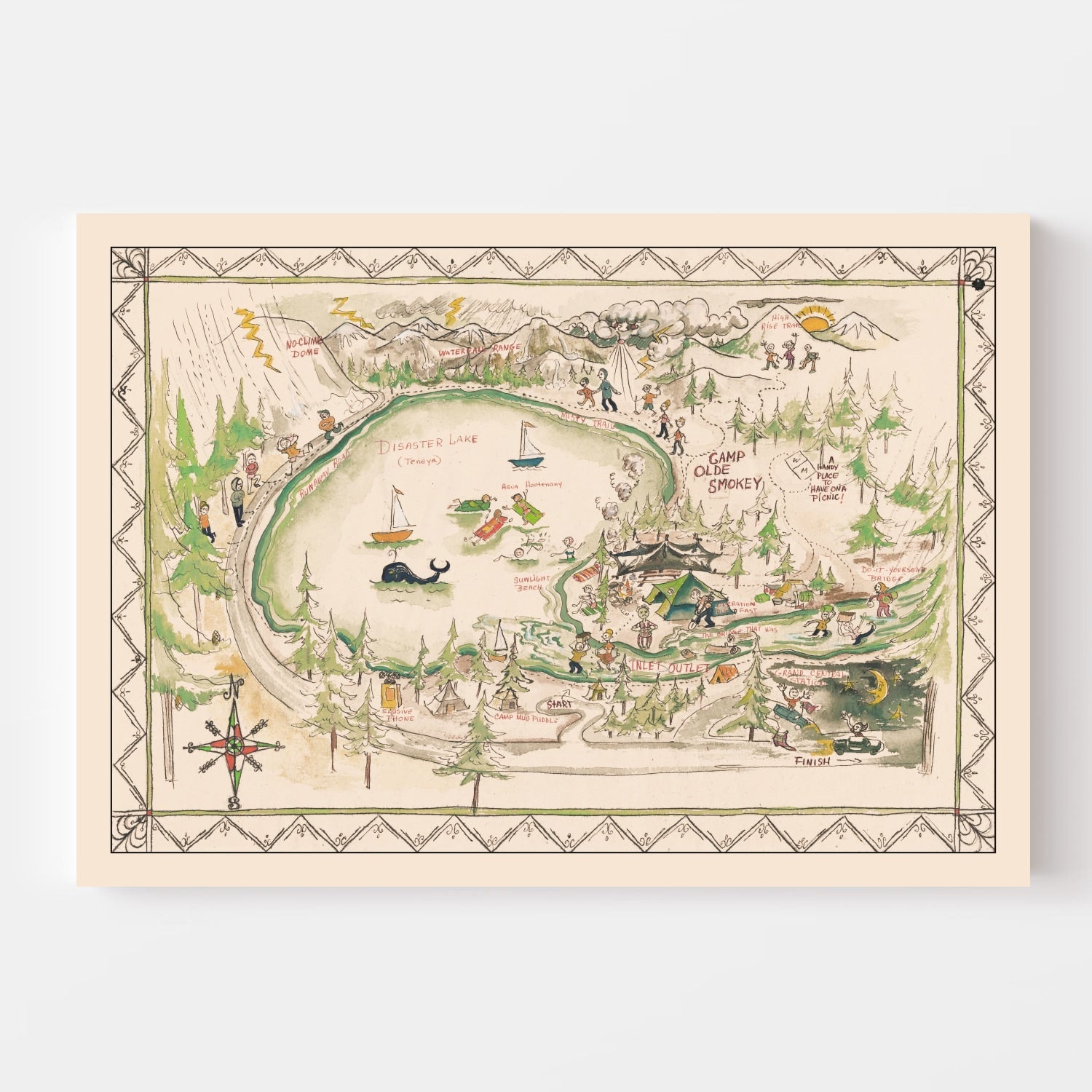 Vintage Tenaya Lake Map 1950
