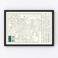 Vintage Map of Savannah, Georgia 1956