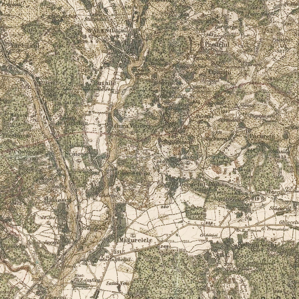 Vintage Prahova, Romania Map 1904