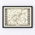 Vintage Map of Greenwich, Connecticut 1939