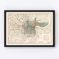 Vintage Map of Shanghai, China 1928
