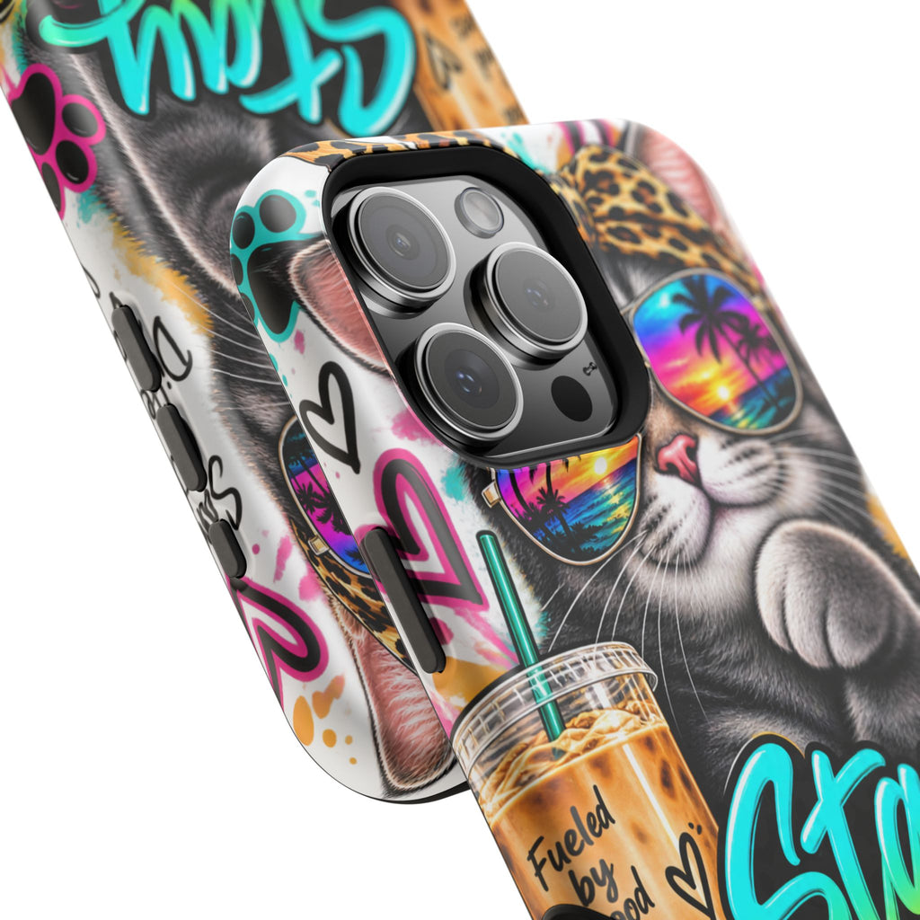 Phone Case — "Stay Pawsitive" Cat Impact-Resistant Case