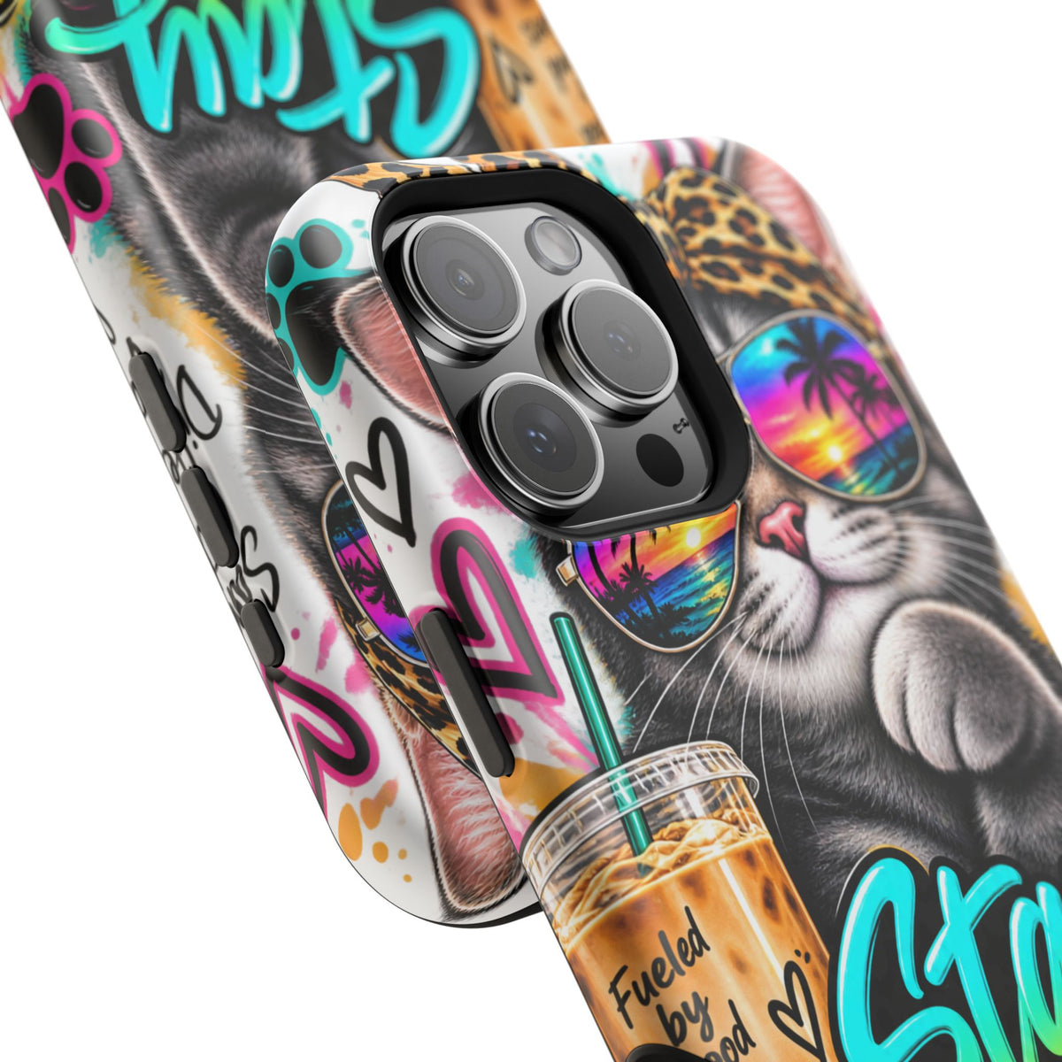 Phone Case — "Stay Pawsitive" Cat Impact-Resistant Case