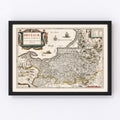 Vintage Map of Prussia 1635