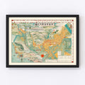 Vintage Map of Ise, Japan 1928