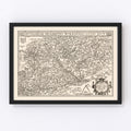 Vintage Map of Hungary 1570