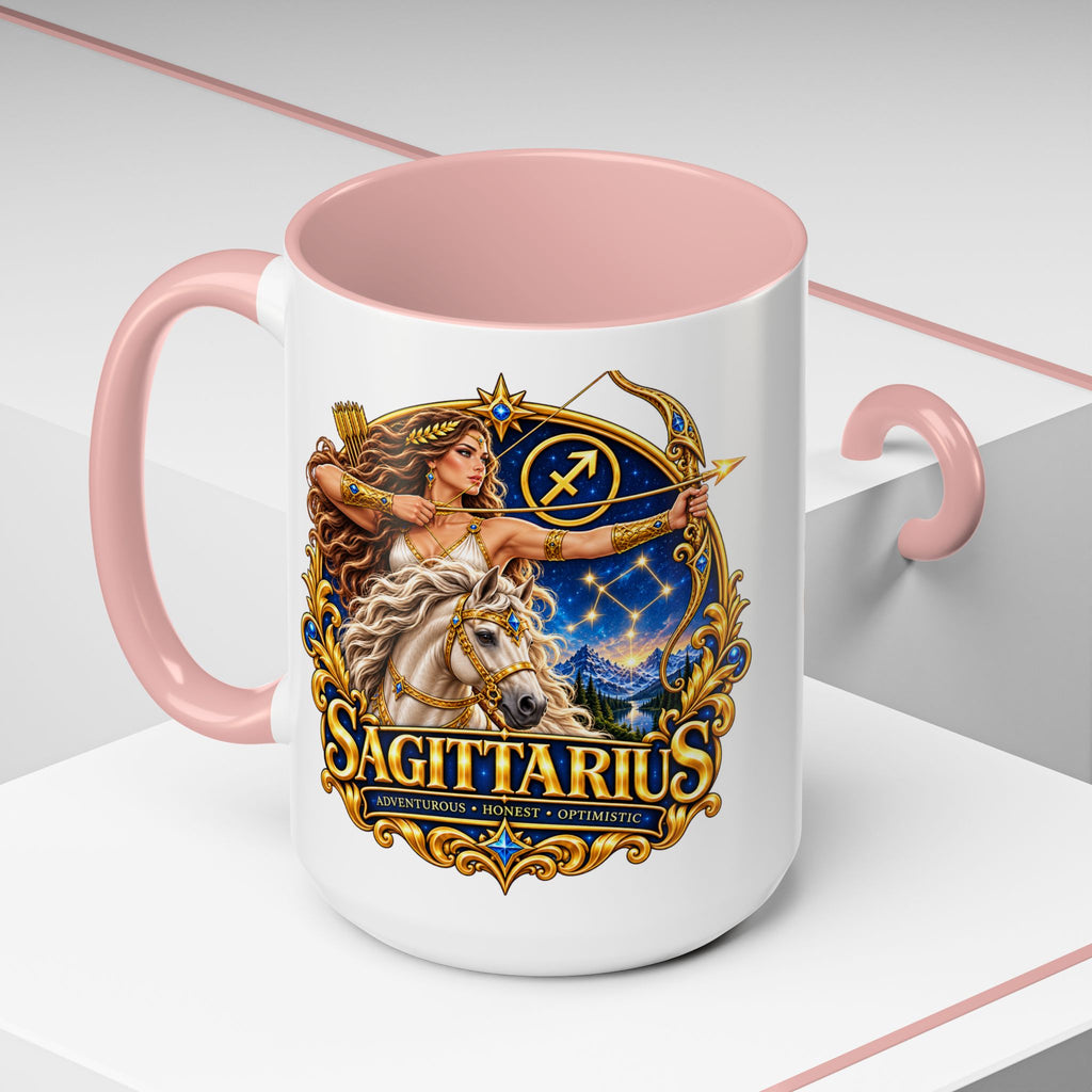 Sagittarius Accent Coffee Mug — Zodiac Archer Design (11/15oz)