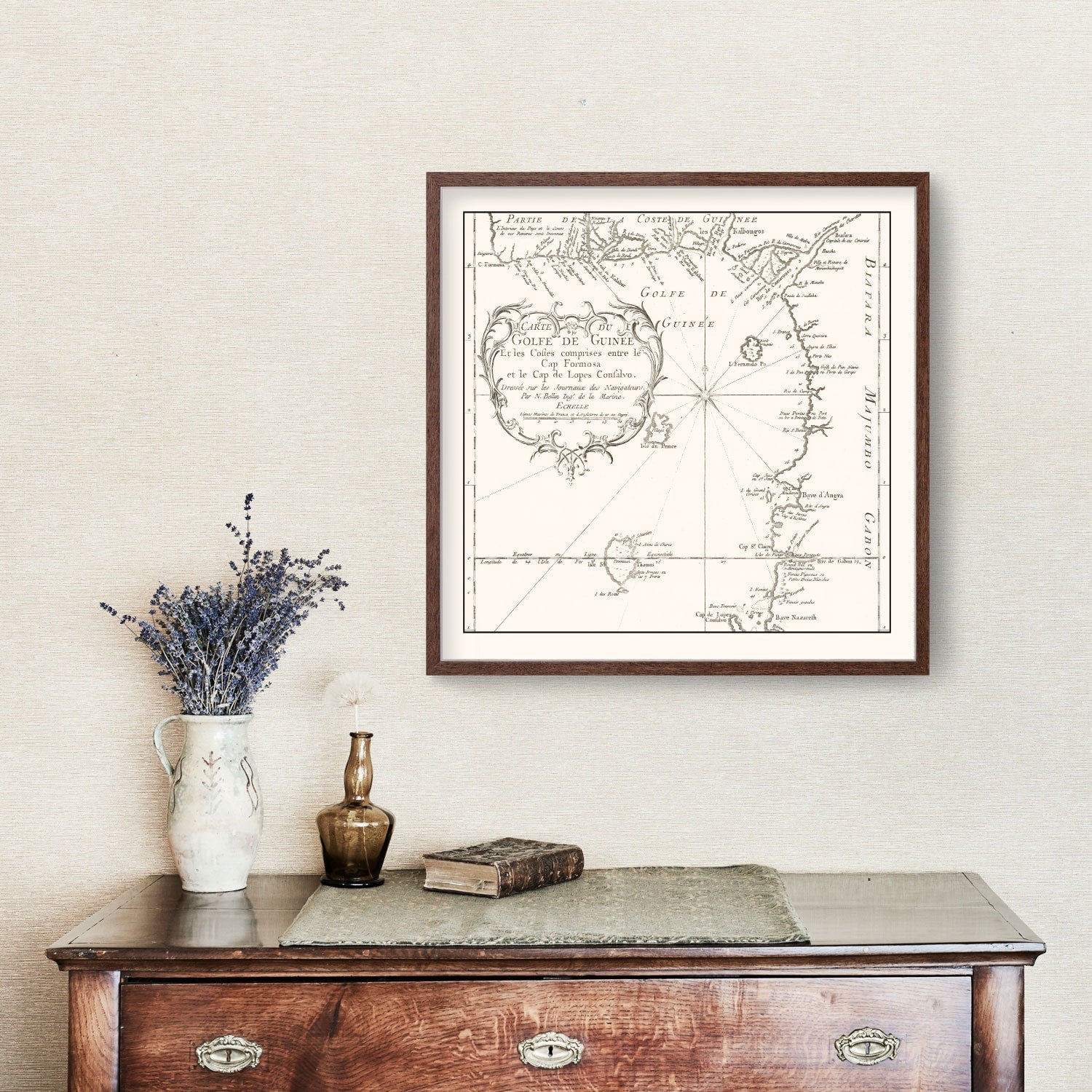 Vintage Gulf of Guinea Map 1754