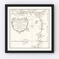 Vintage Gulf of Guinea Map 1754