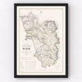 Vintage Goa, India Map 1878
