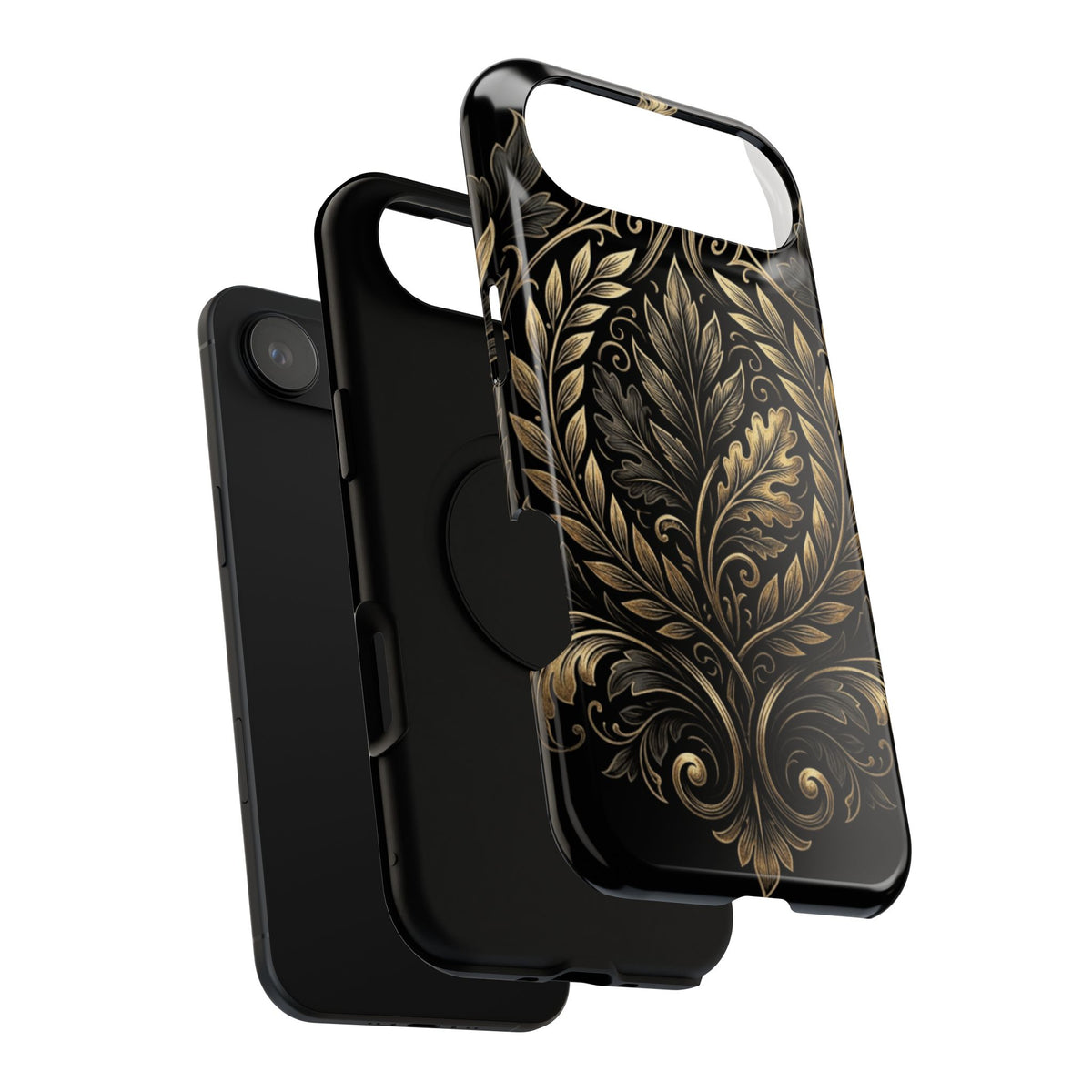Baroque Gold Leaf Phone Case — Impact-Resistant Protective Cover