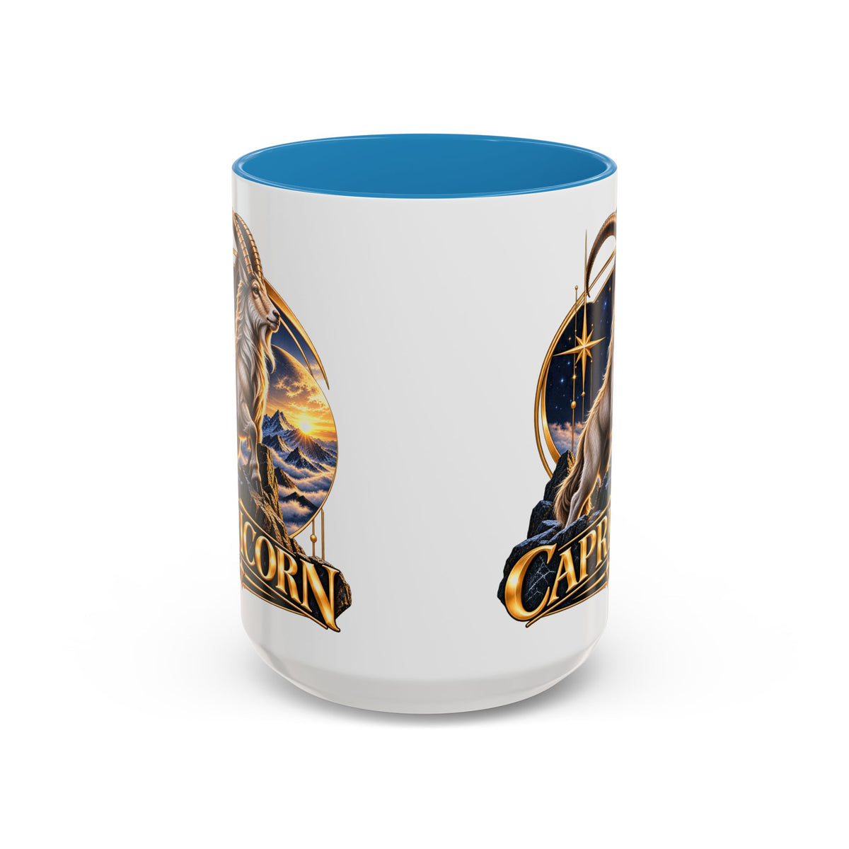 Capricorn Zodiac Coffee Mug — Astrological Goat Accent Mug (11/15oz)