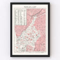Vintage Map of Cairo, Egypt 1945