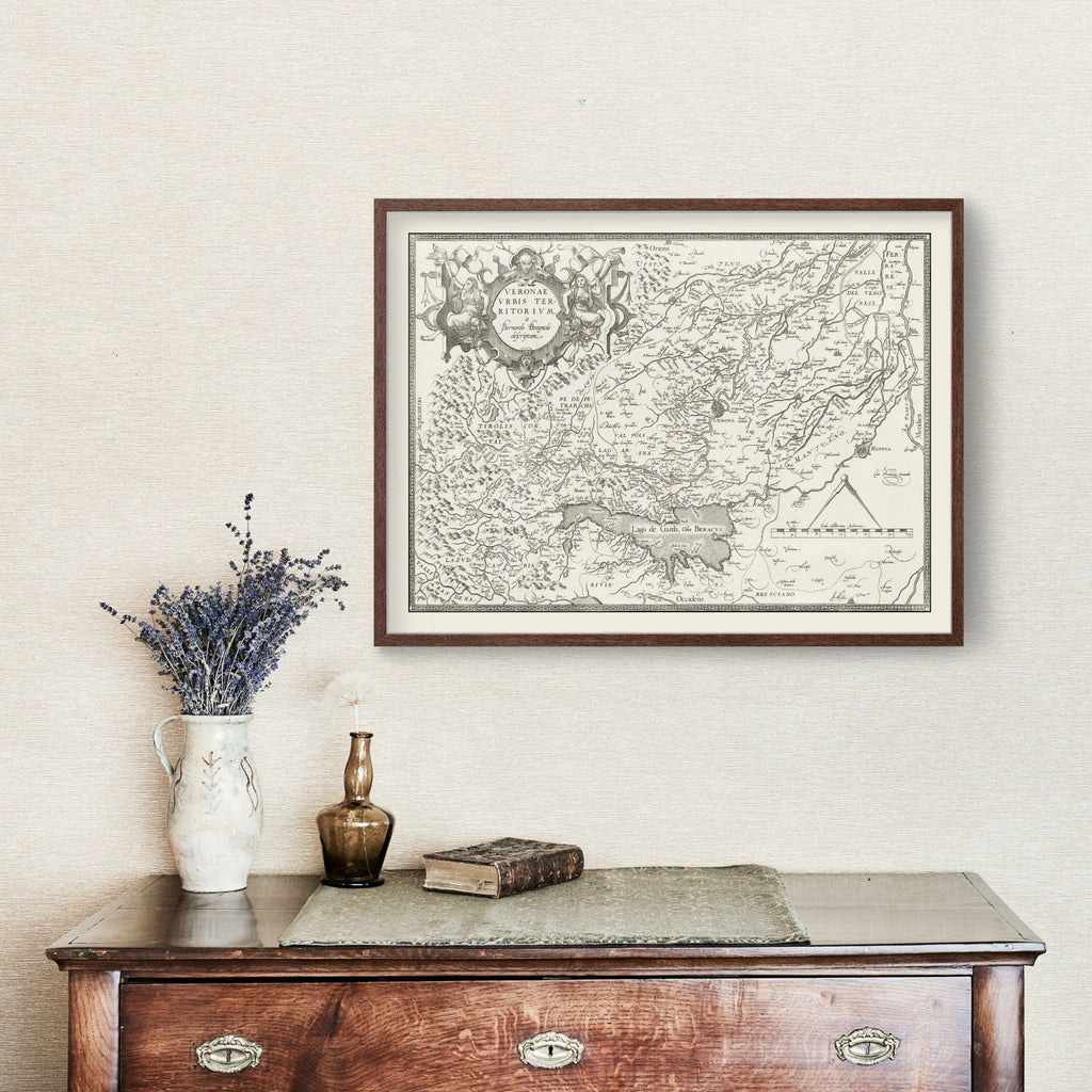 Vintage Map of Verona, Italy 1579