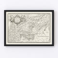 Vintage Map of Verona, Italy 1579