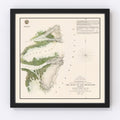 Vintage Mississippi River Delta Map 1851