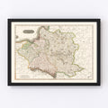 Vintage Map of Poland 1814